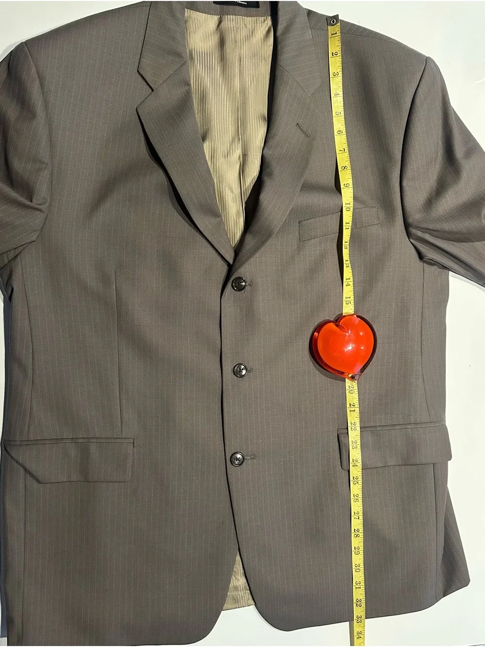 Calvin Klein Men’s Wool Sport Coat Jacket Blazer Sz 46R Solid Beige Tan Khaki